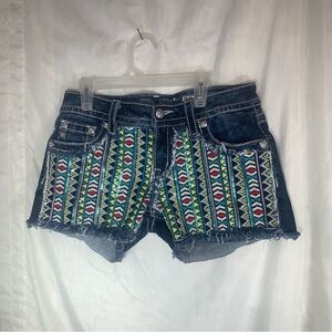Trendy Denim Embroidered Miss Me Women's Shorts